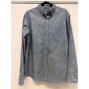 Men's Lands' End Blue Casual Button Down Shirt M